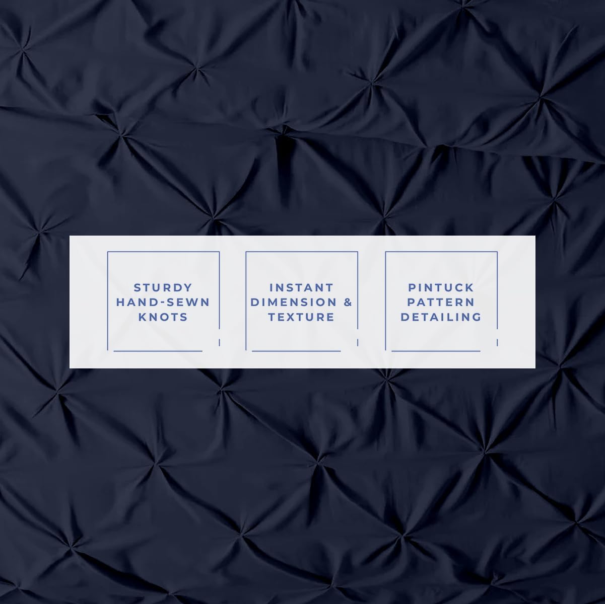 Kotton Culture Oversized King Pinch Duvet Cover 3 Piece 1000 Thread Count Egyptian Cotton Breathable All Season with Zipper &amp; Corner Ties Soft Comforter Cover (Oversized King - Navy Blue)