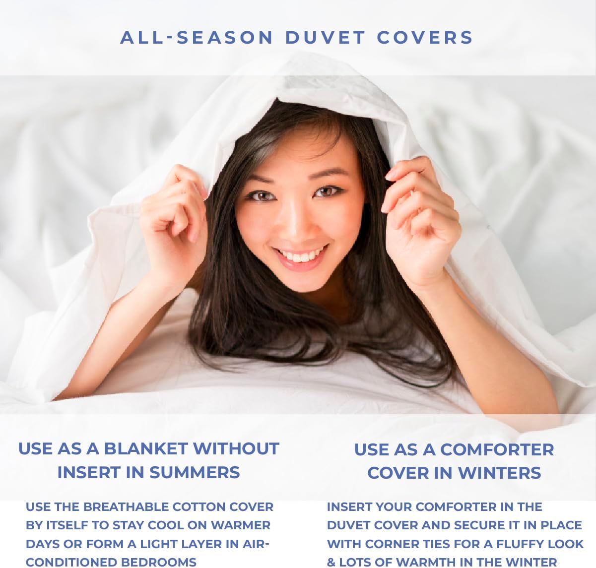 Kotton Culture Oversized King Pinch Duvet Cover 3 Piece 1000 Thread Count Egyptian Cotton Breathable All Season with Zipper &amp; Corner Ties Soft Comforter Cover (Oversized King - Navy Blue)