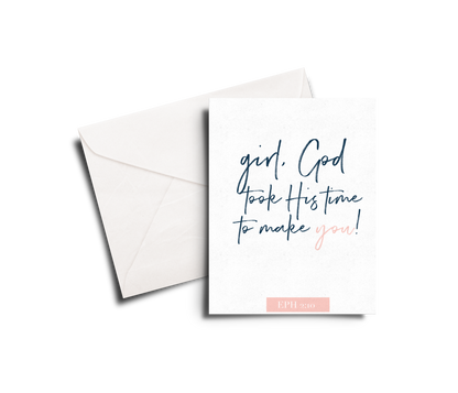 GOD TOOK TIME CARD
