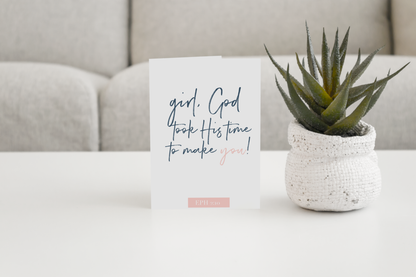 GOD TOOK TIME CARD