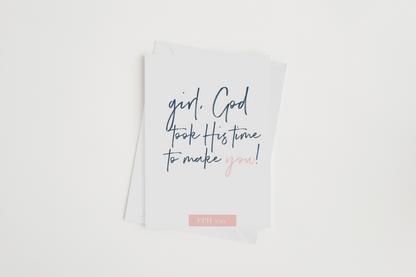 GOD TOOK TIME CARD